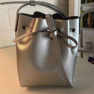 Mansur Gavriel silver leather bucket bag